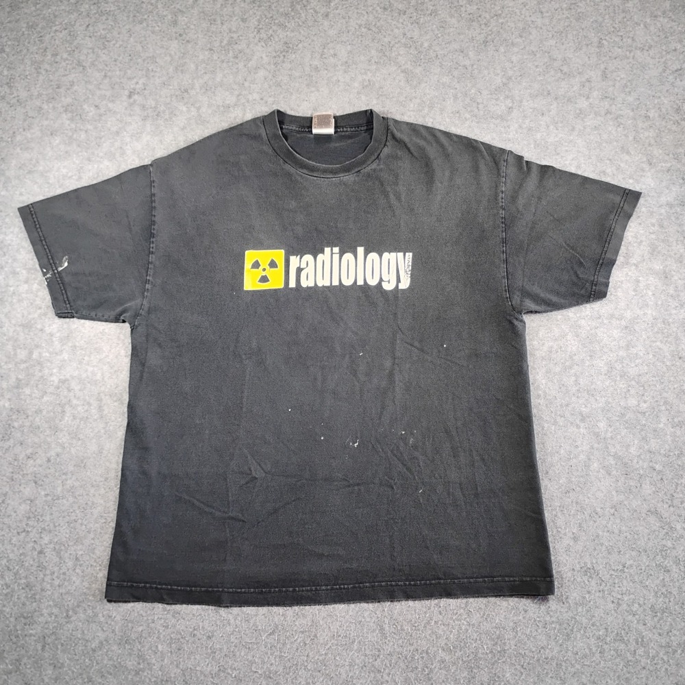 Vintage Radiology Graphic T‎ Shirt Mens XL Faded Black Distressed